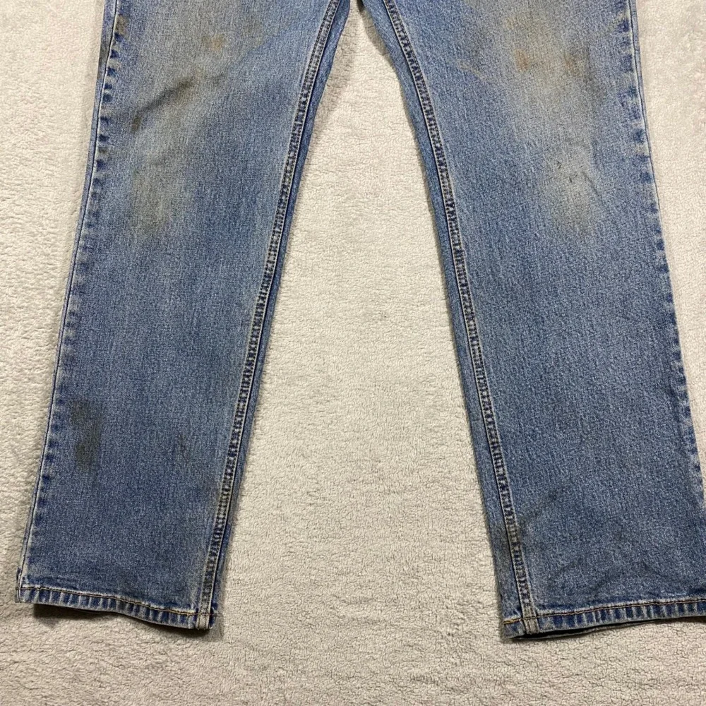 Levi's 514 Straight Fit Jeans Mens 36x30 Blue Medium Wash Denim Pants Distressed